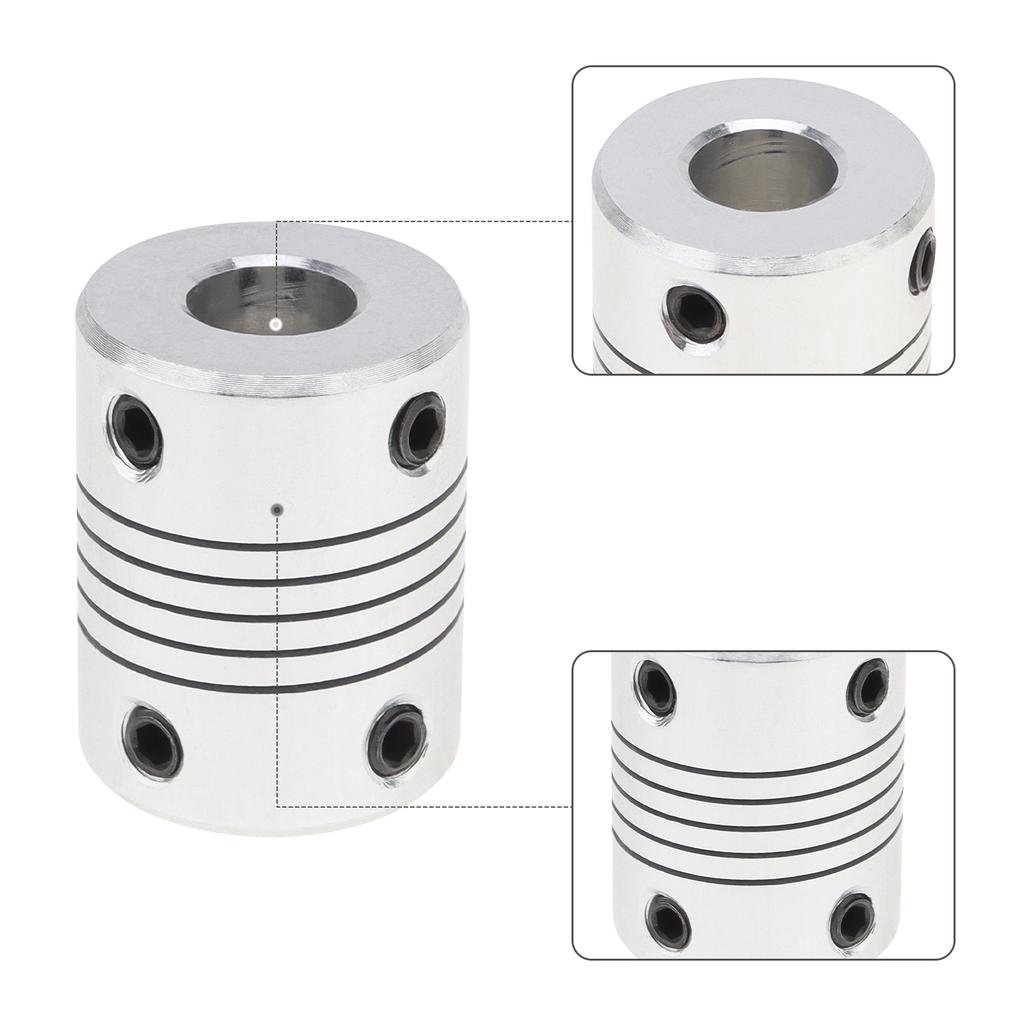 4pcs 8-10mm Aluminum Alloy Flexible Stepper Motor Coupler 25x19mm for 3D Printer CNC DIY Encoder with Screws