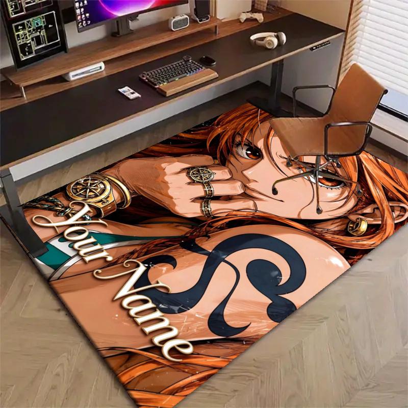 Custom Nami Mat Personalized Name, Polyester Washable Indoor Entryway Rug, Gift for Christmas, Easter, Thanksgiving Day