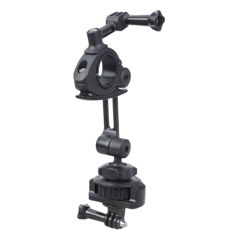 17mm Ball Head with 1/4in Adapter & Action Camera Bracket Motorcycle Bike Handlebar Camera Mount Rotating Holder Clamp