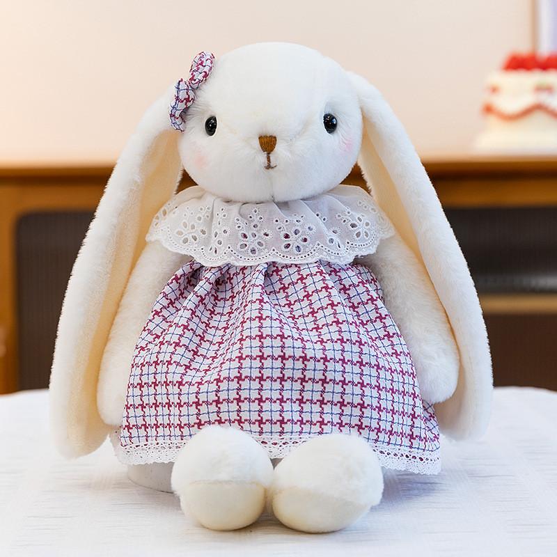 Plush Bunny Doll With Short Pile Fabric For Kids And Teens Gift
