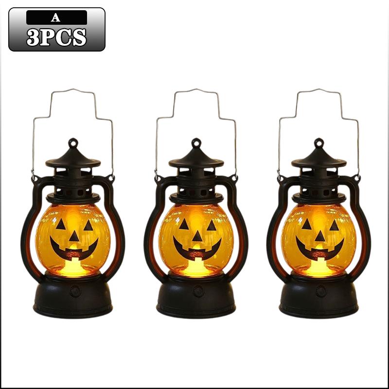 Halloween Pumpkin Ghost Face Lamp Portable Decoration Light for Bar Party Table Atmosphere Prop Halloween Decor Use
