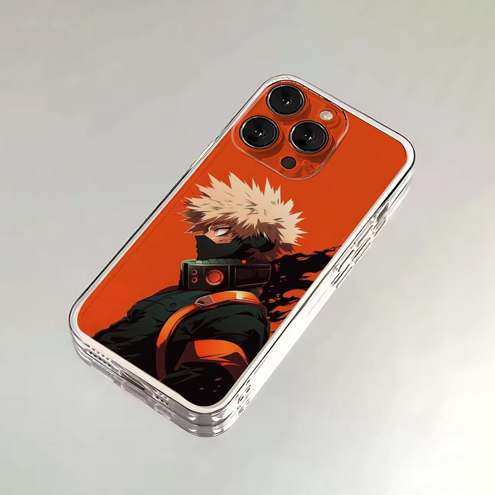 Bakugo My Hero Academia Handyhülle Für iPhone 16,15,14,13,12,11 Plus,Pro,Max,XR,XS,X,7,8 SE,Mini Transparent Silikon Weich