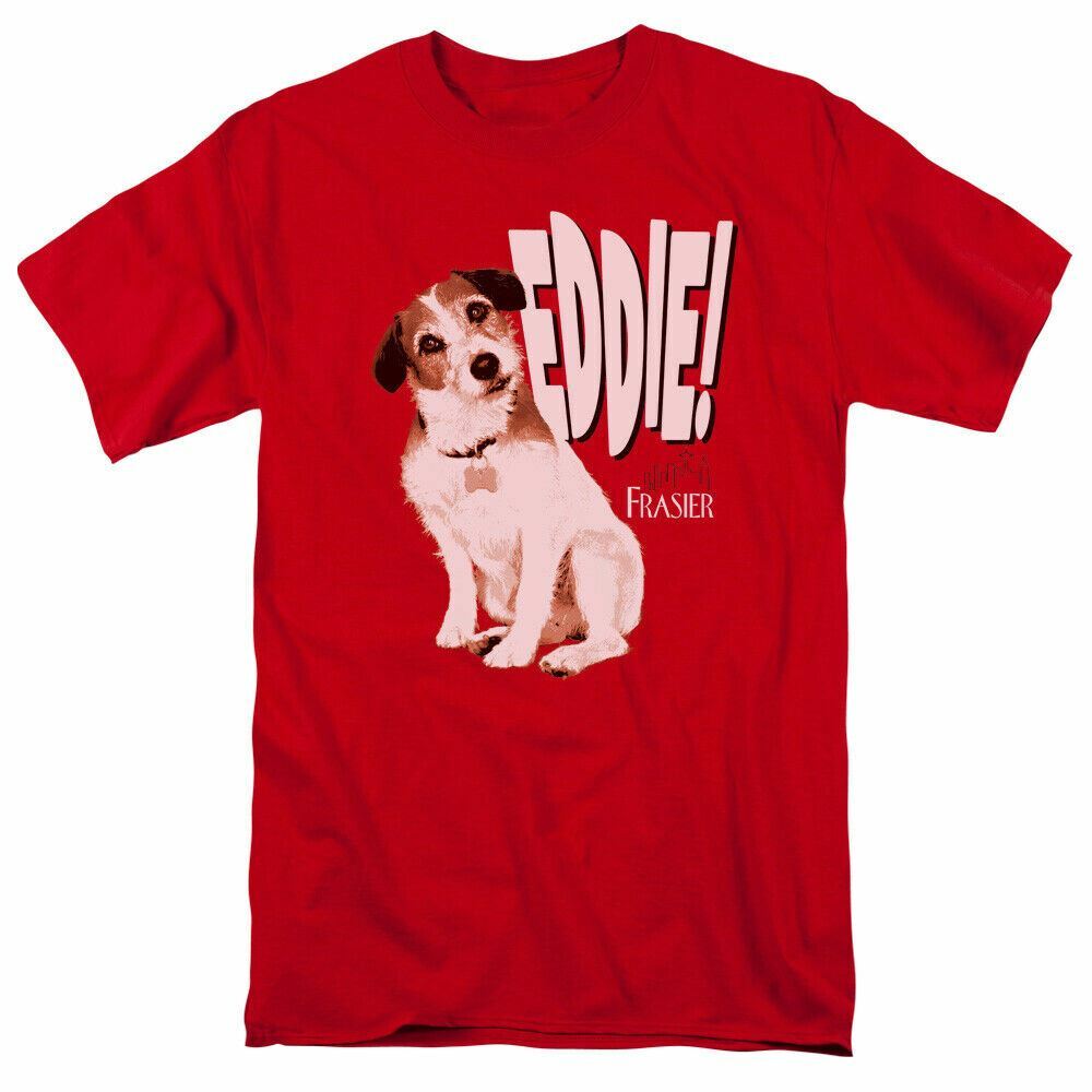 26 Frasier Eddie Logo T Shirt Mens Licensed Classic TV Show Red Unisex T-Shirt M