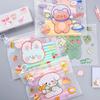 10 Large-capacity Cartoon Animal Square Zipper File Bags Set Pencil Organizer