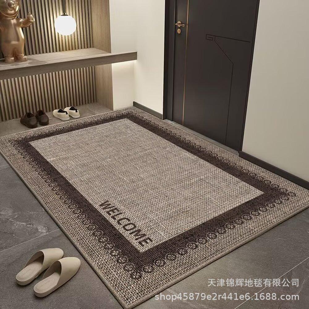 Entry Door Porch Ring Fleece Floor Mat, Advanced Sense Of Entering The Door, Dirt-Resistant And Easy To Take Care Of, Non-Slip Can Be Cut