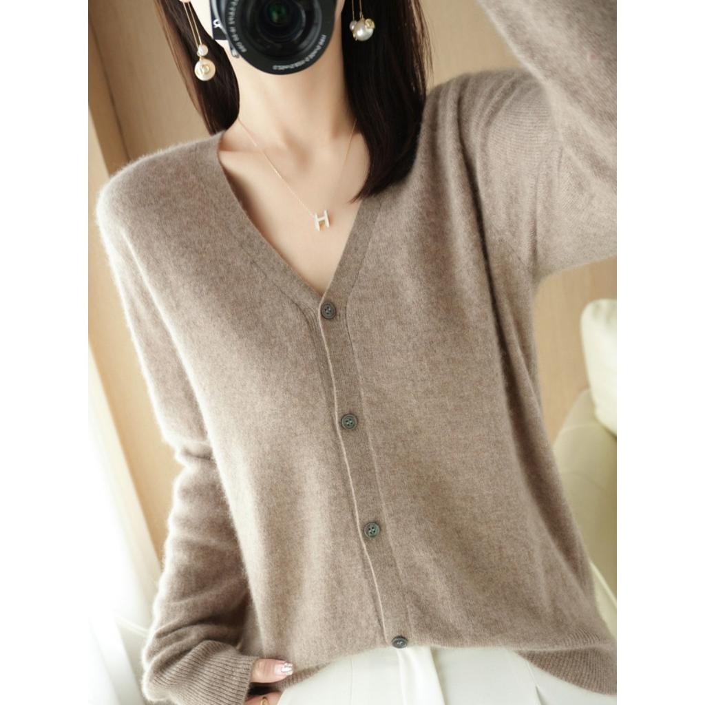 Autumn and Winter Cardigans, Women's Loose Plus Size Knitwear, Women's Tops, Long Sleeved Women's Sweaters