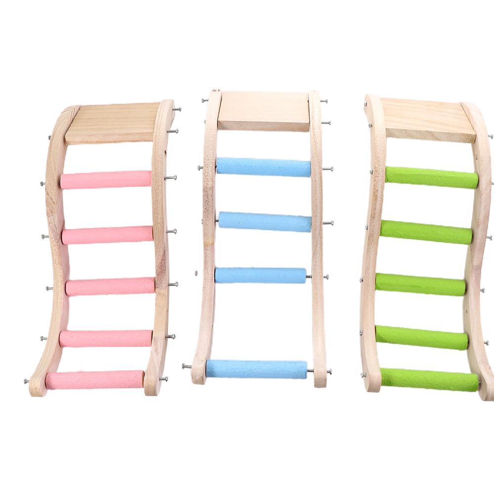 Hanging Swing Cage Accessories Natural Bird Ladder Perch Stand Parrot Chewing Toy Climbing Bridge