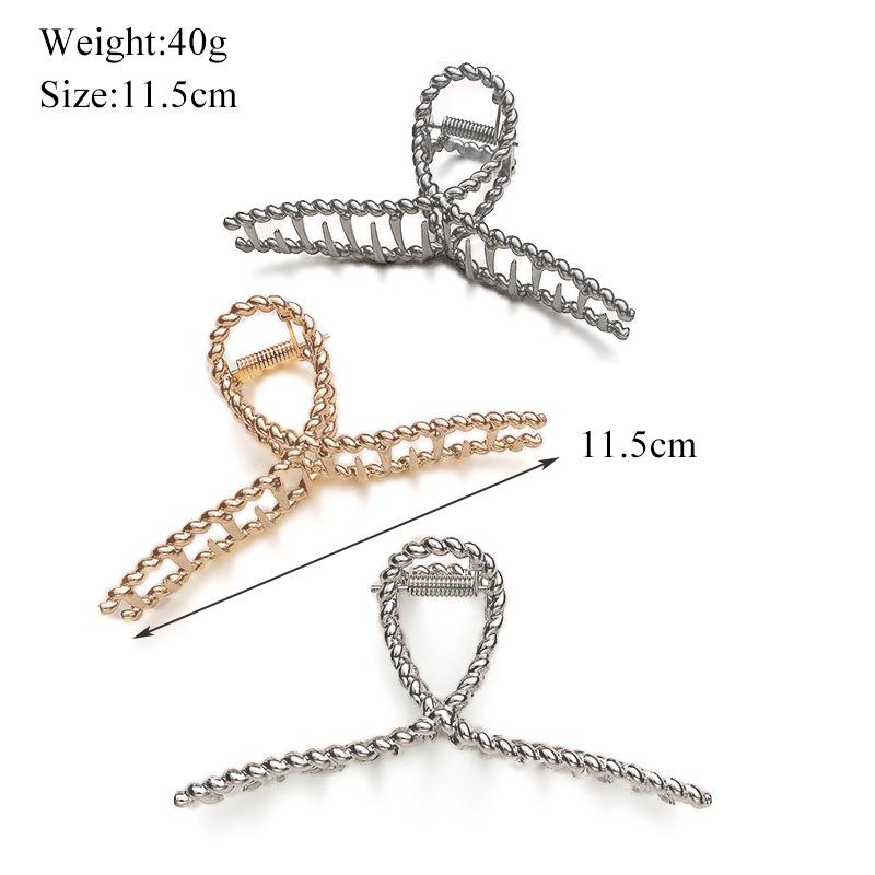 Simple Metal Geometric Hair Claw Clips Elegant Geometric Hair Accessories Cross Crab Bath Clip For Women Girl Headwear