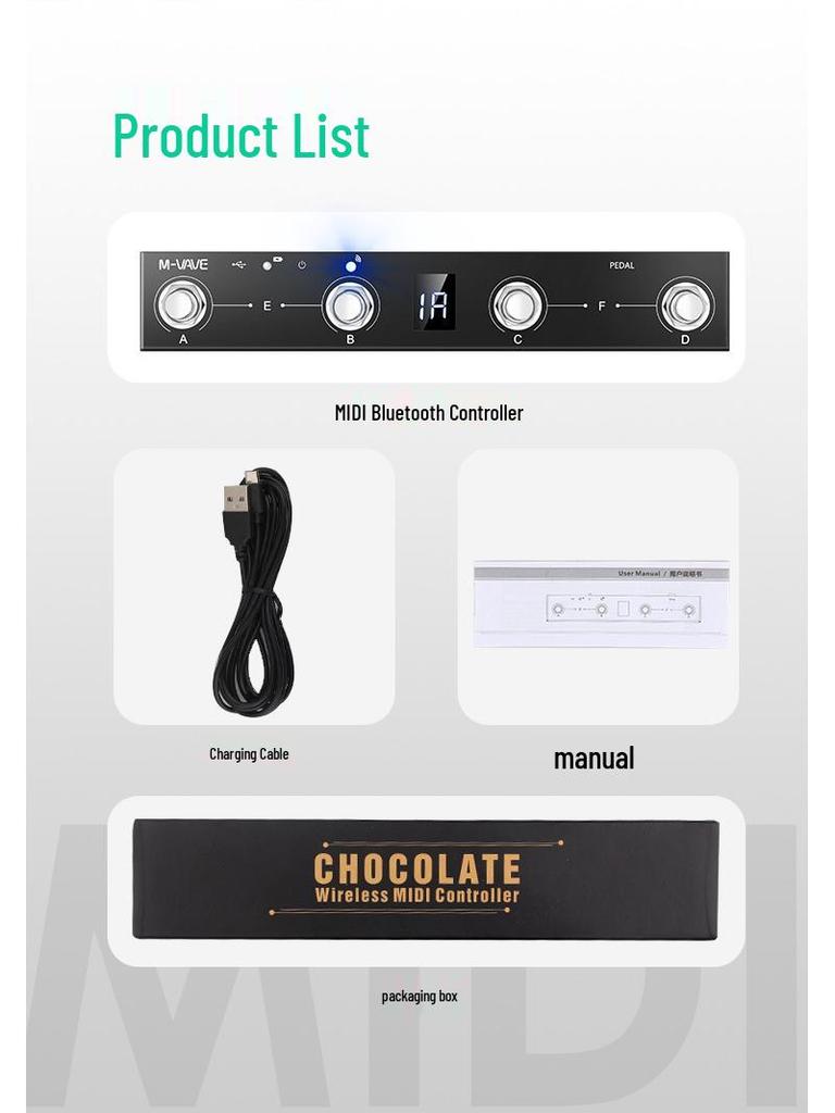 דוושת Bluetooth MIDI להפיכת דפים - אביזר רב-תכליתי לכלי נגינה