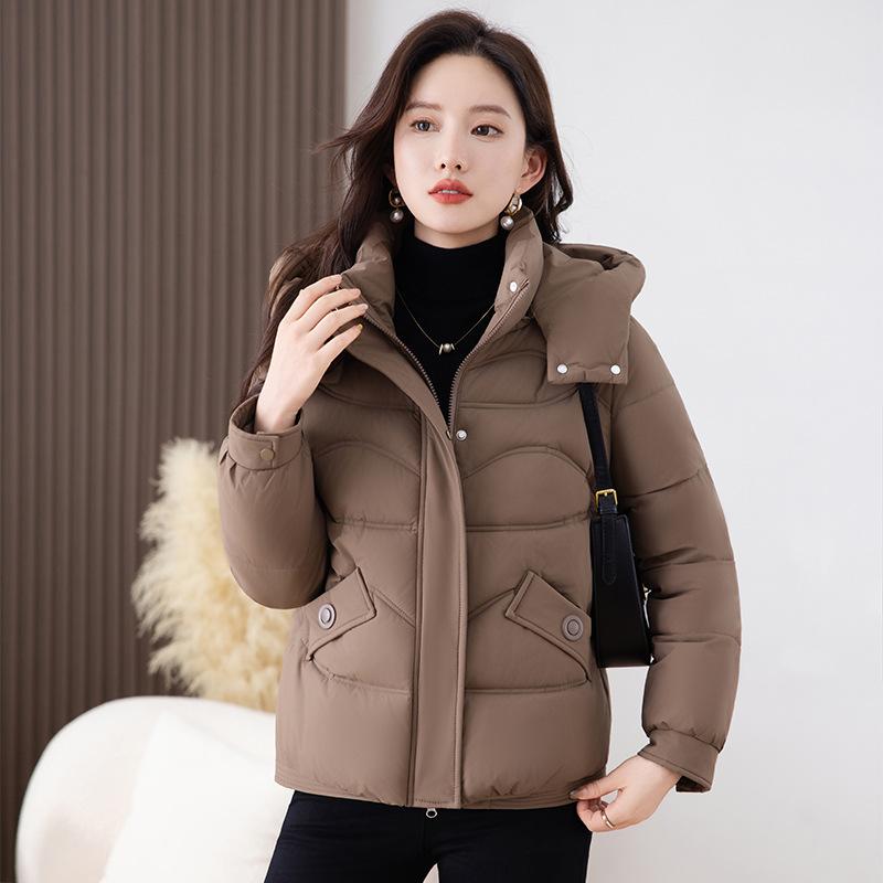 Women’s Short Windproof Thicken Warm Winter Jacket With Detachable Hood