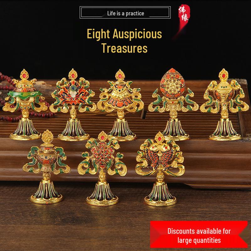 Nepalesische Dharma-Ornamente: Set der Acht Glückssymbole