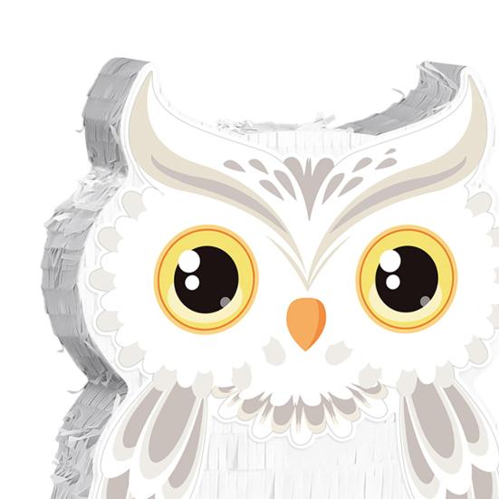 Owl Pinata with Stick Blindfold Confetti Small Owl Pull String Pinata for Woodland Forest Animal Party Birthday Decoration