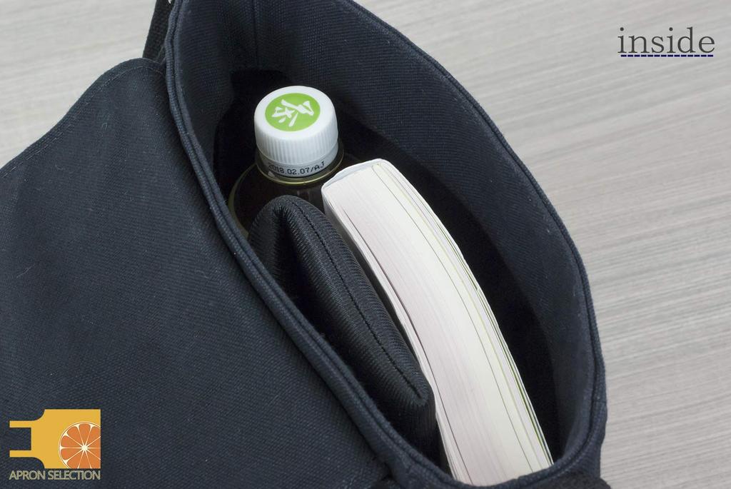 Hinomoto Canvas Shoulder Bag, Canvas Flap Shoulder Bag No. 105 (Black)