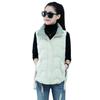 Gilet ampio da donna in tinta unita autunno e inverno, colletto alto, gilet corto, gilet caldo antivento, imbottito in cotone