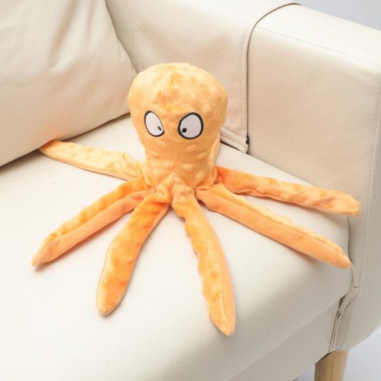 Plush Octopus Dog Chew Toy Small Medium Large Dog Cat Squeaky Stuffed Octopus Doll Indoor Outdoor Stress Relief Interactive Teething Toy Pet Supplies