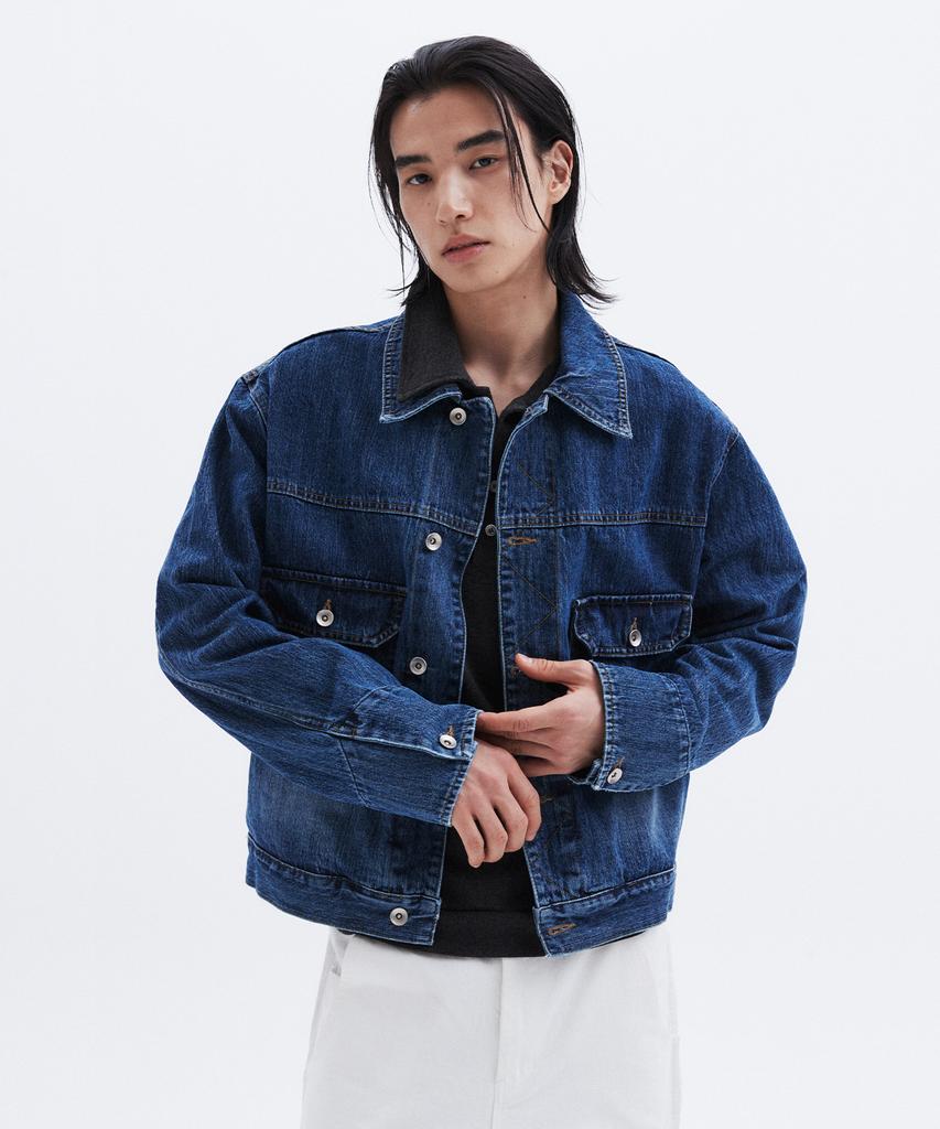 Leumadeu Two-Pocket Washed Denim Jacket - Indigo
