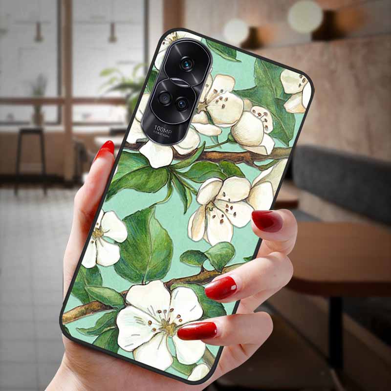 For Honor 90 Lite 5G Case 3D Flower Relief Emboss Silicon Back Cases For Honor 90 Cover Honor90 Pro 90Pro 90Lite Soft Protective