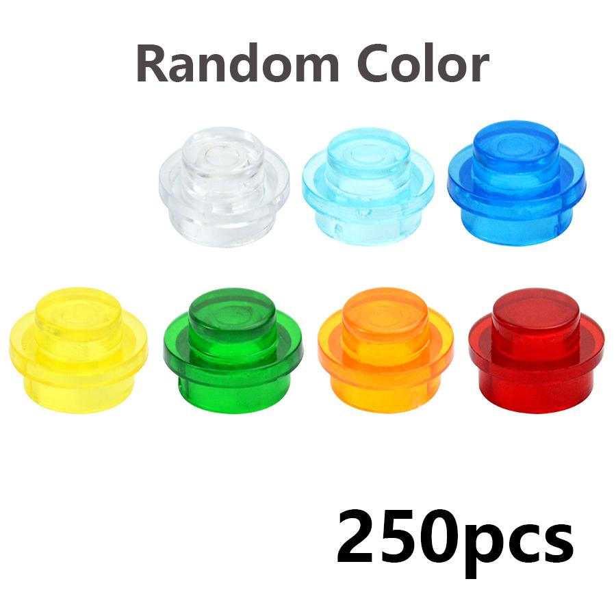 250 Stuks MOC Transparante Ronde Plaat 1x1 Punt DIY Bouwstenen Bakstenen Onderdelen voor Figuren multi