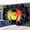 White Black Sun Moon Mandala Tapestry Wall Hanging Witchcraft Wall Tapestry Hippie Wall Carpets Dorm Decor Psychedelic Tapestry