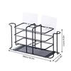 Bathroom Shelves Toothbrush Holder Metal Bathroom Toothpaste Holder With Multifunctional Electric Toothbrush Black