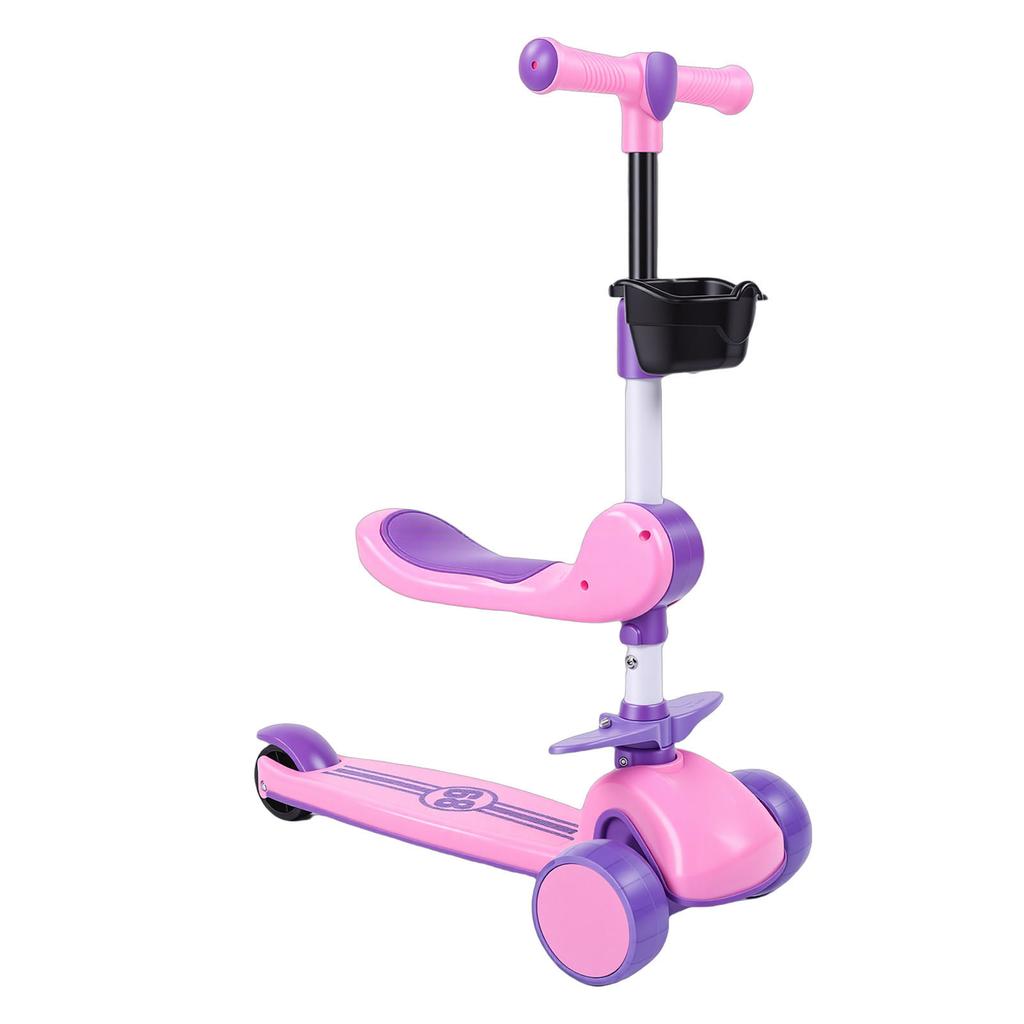3 Wheel LED Light Up Scooter with 3 Wheels   Handlebar and Removable Seat Folding Scooter for Outdoor Activities