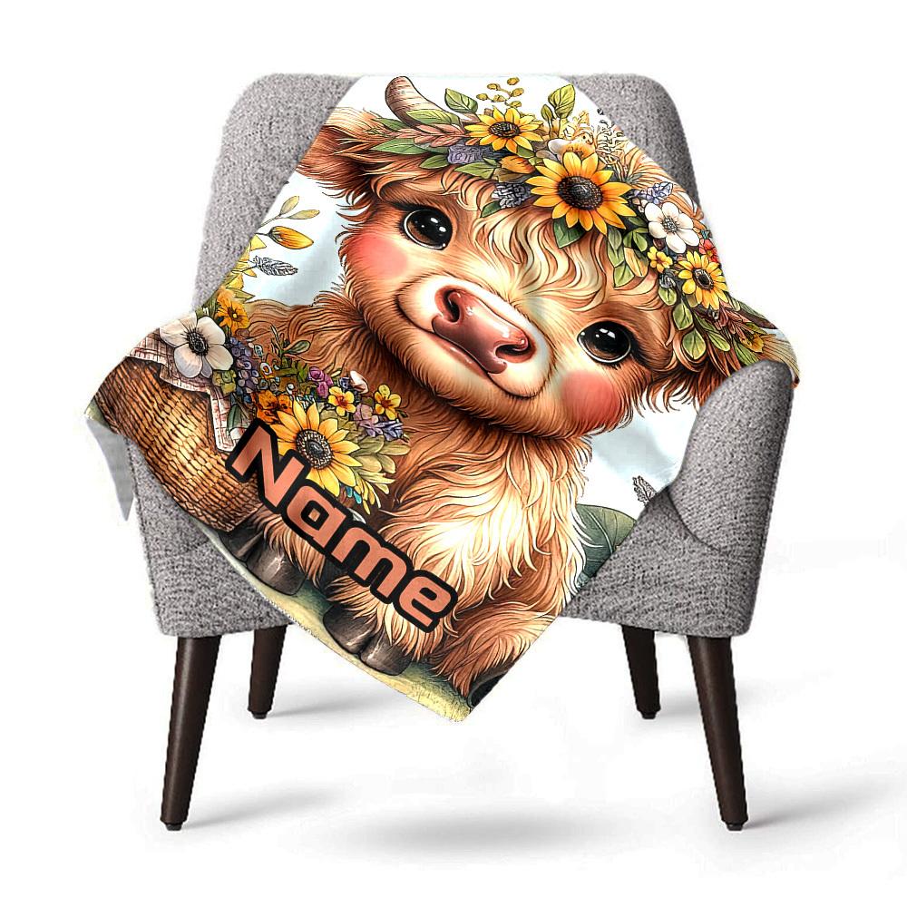 Cute Bunny With Glasses And Bowknot Home Customize Your Name Blankets Soft Cozy Lightweight Allseason Multipurpose Blanket For Picnics Sofas Offices