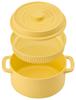 Skater Microwave Pot with Dishwasher Dull Made In Cocotte-Style Colander, Safe, 1600ml, 18cm, Yellow, Japan, MWCP2-A