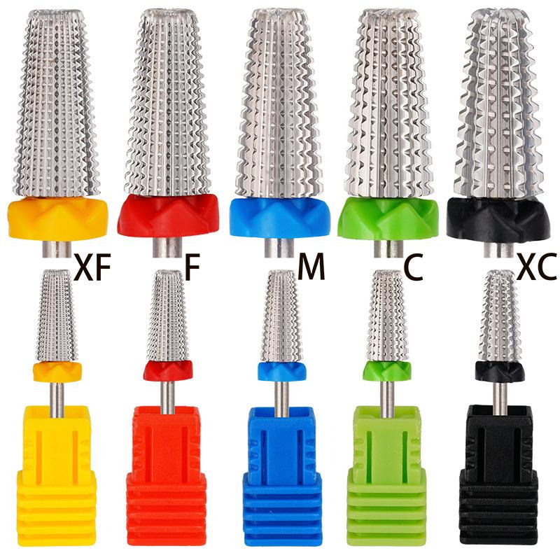 7mm Tungsten Steel 5-in-1 Nail Art Grinding Head for Gel Polish Removal Haipeng