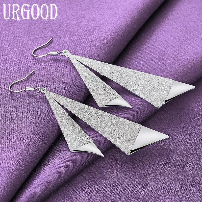 Pendientes geométricos de plata de ley 925, joyería de moda de regalo