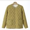 Short Diamond Grid Cotton Jacket for Middle-aged and Elderly Women Lightweight Small Cotton Jacket