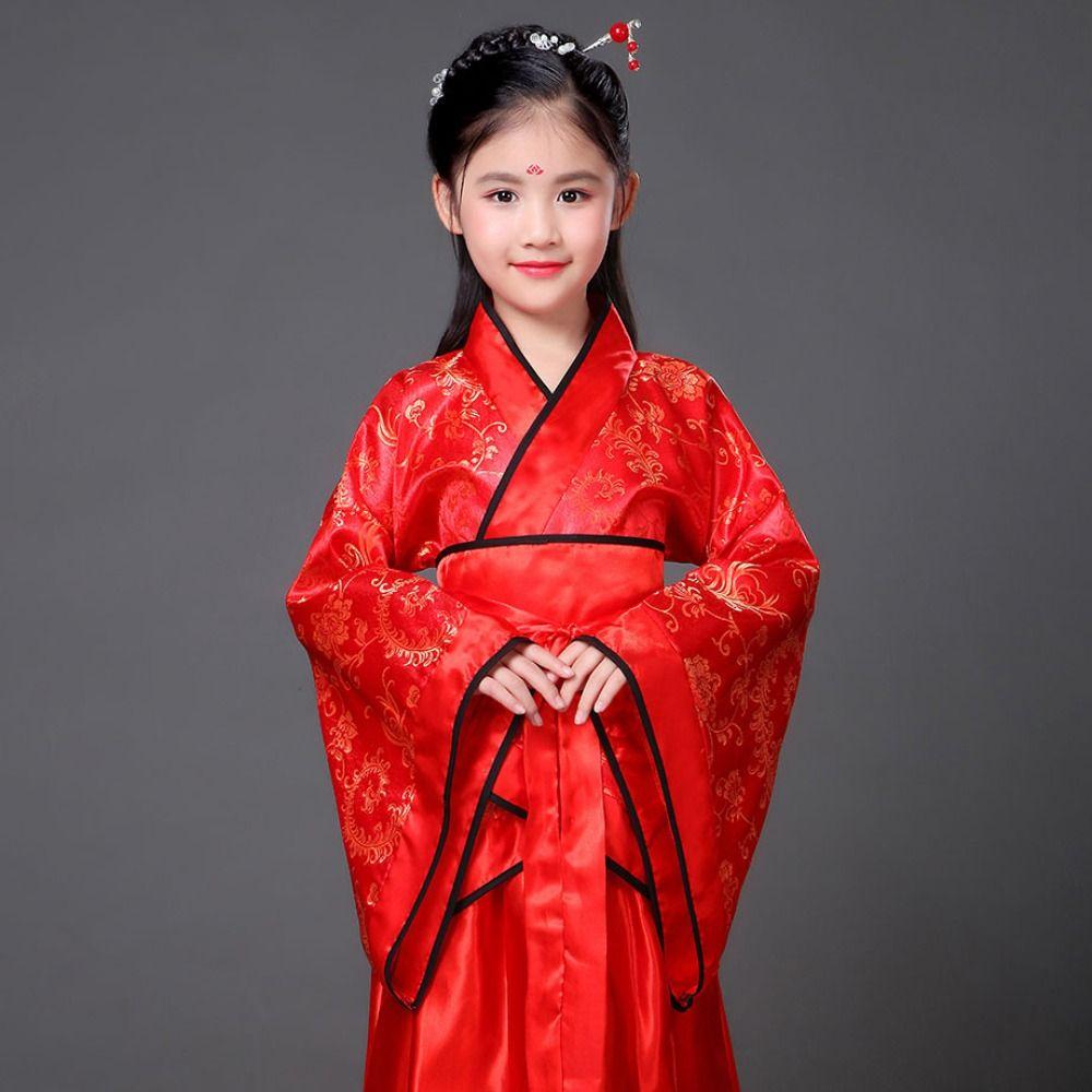 Silk Robe Hanfu Dress Ethnic Chinese Traditional Clothes Fashion Chinese Style Clothes Girls