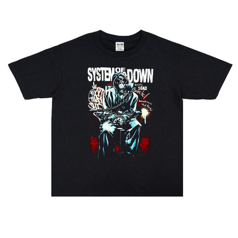 System of A Down Grup Tişörtü Pamuk Yüksek Kalite Yumuşak Tişört Erkek Karikatür Grafik Tişört Erkek Rock Müzik Sokak Giyim Tişörtleri