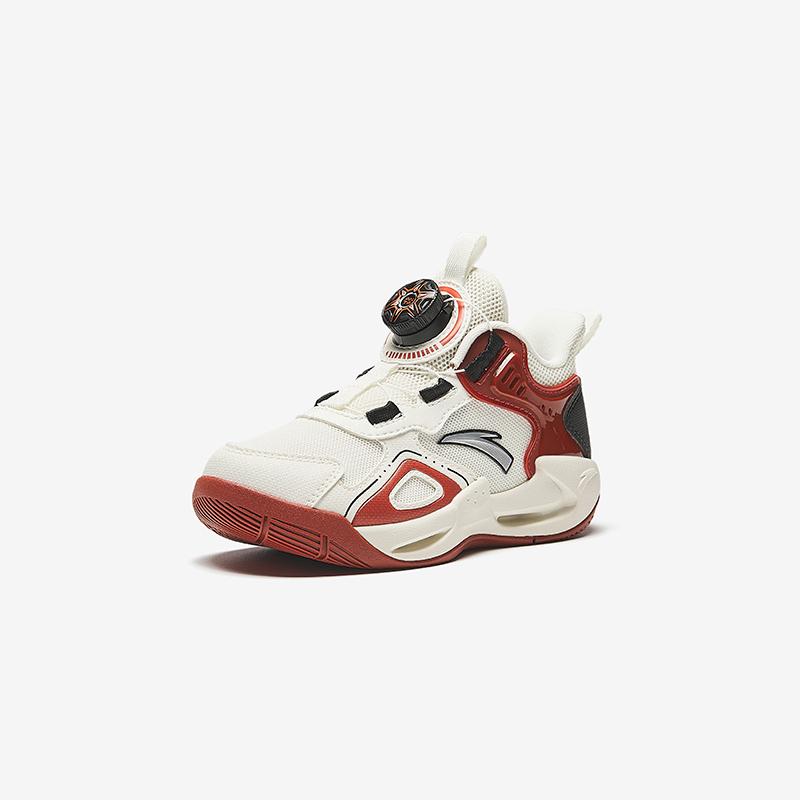 Anta Trendy Versatile Comfortable Breathable Shock Absorbing Durable Low Top Kids Basketball Shoes Kids Sneaker White Red A12439901-4