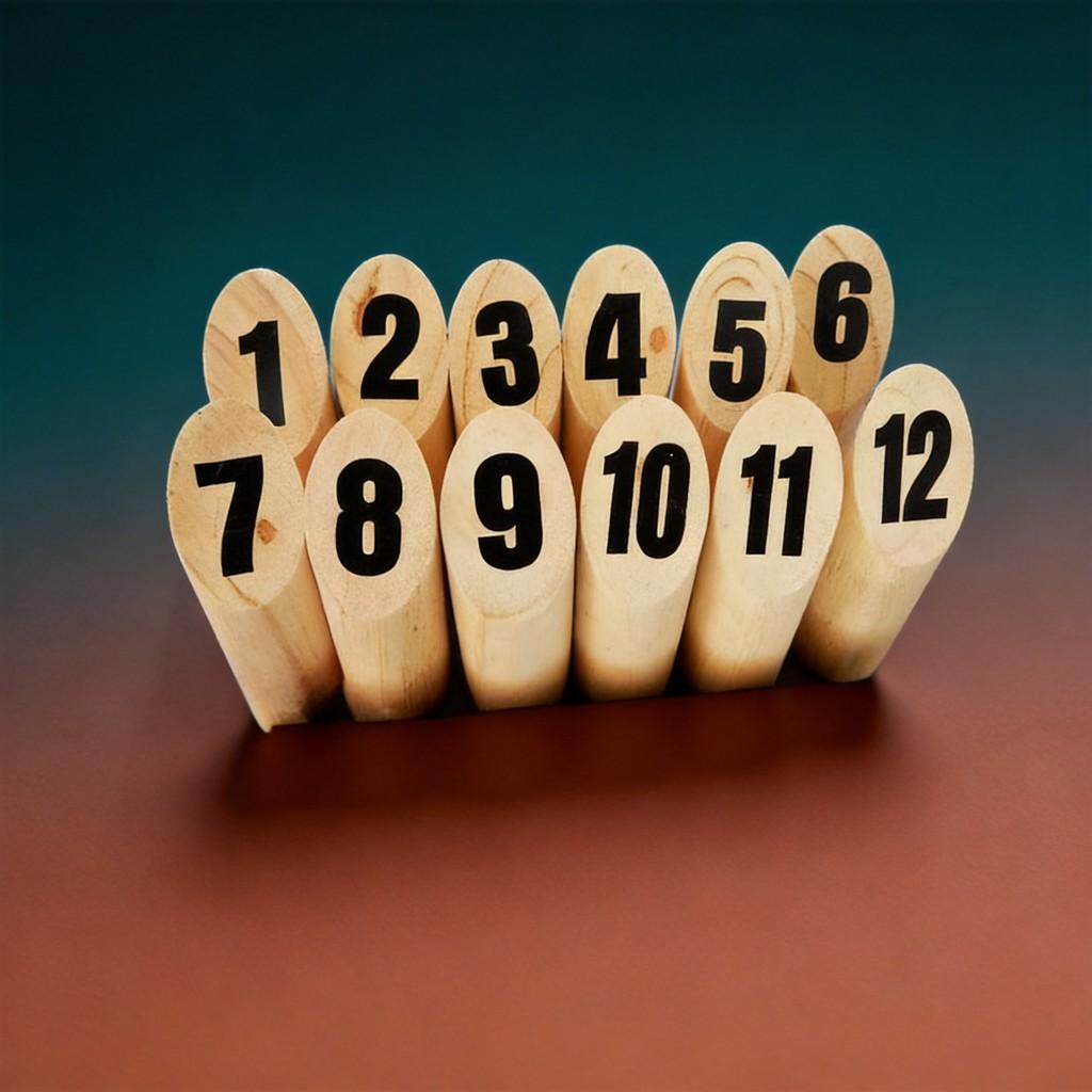 Finland Kubb Wooden Toy Outdoor Childrens Number Bowling Game For Kids