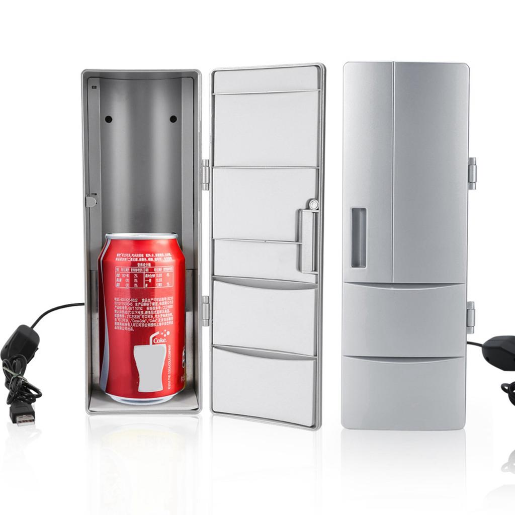 Compact Mini USB Fridge Freezer Cans Drink Beer Cooler Warmer Travel Car Office Use