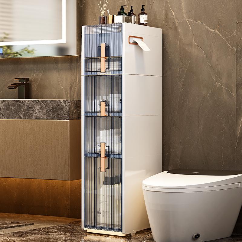Multi-layer Bathroom Floor Storage Rack - No-Installation Trolley Cabinet
