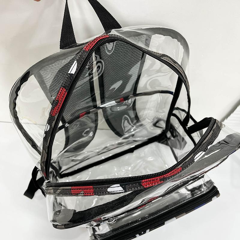 Schoolbag wholesale pvc transparent backpack men's and women's tide large capacity backpack men's fashion personalized backpack full student bag