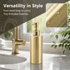 Stainless Steel Soap Dispenser 260ml Capacity Gold Shampoo Dispenser Refillable With Pump Liquid Soap Dispenser