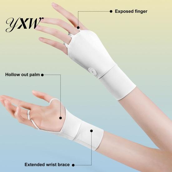Golf Zonbestendige Handschoenen 1 Paar Zomerbescherming Ademend Mannen Vrouwen Buitensporten UV Vingerloos Koelend IJszijde Hand Zonwering Cover
