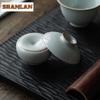 Azure Ru Kiln Porcelain War Drum Teapot Cover Holder Ice Cracked Glaze Cover Frame Zisha Pot Lid Shelf Kung Fu Teaset Ornaments