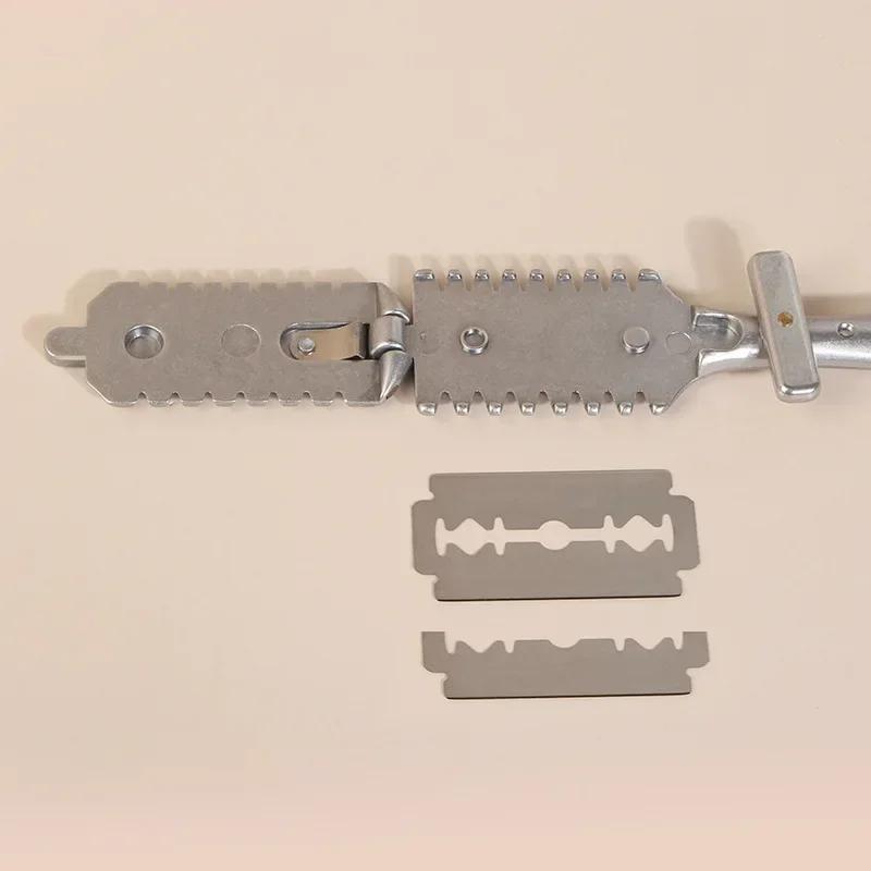 Doppelseitiger Effilierrasierer aus Aluminiumlegierung, manuelles Rasiermesser für Friseursalon, professionelles Haarschneidemesser, Halter für Salonwerkzeuge