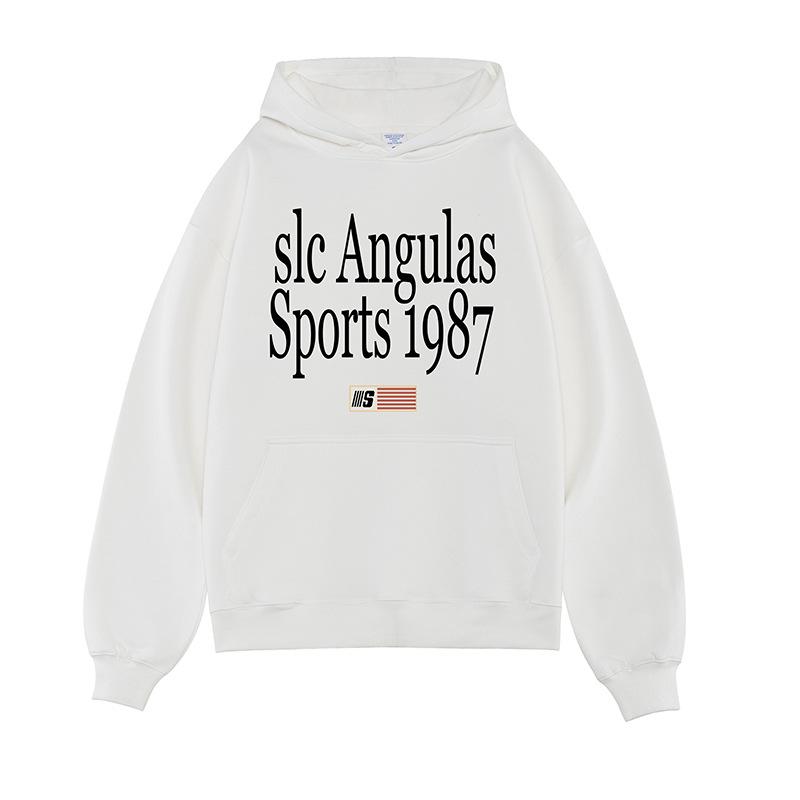 Pullover Printing and Velvet Hooded Sweater Men's Autumn and Winter New Relaxed Leisure