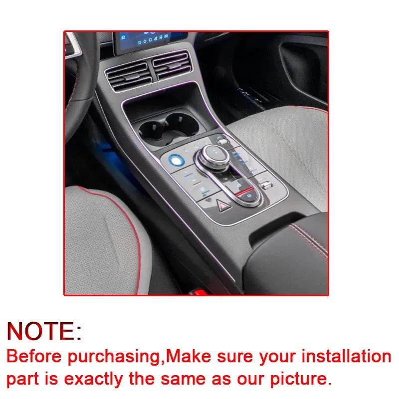 Car Interior Sticker Gear Box Protective Film For BYD Chazor DMi  2024 Car Gear Panel Sticker Carbon Fiber Black Accessories