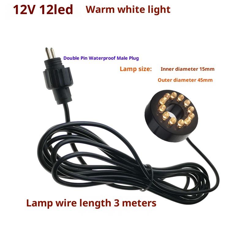 1Pcs Diy Accessories 12V Underwater 12-Led Light Ring For Pumps Submersible Fountain Pond Garden Waterproof Led Lamp Craft