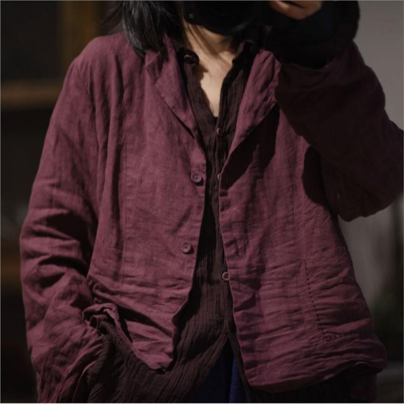 Johnature Kvinne Spring Casual Langermer Ensfarget Vintage Single Breasted Retro Personality Coats