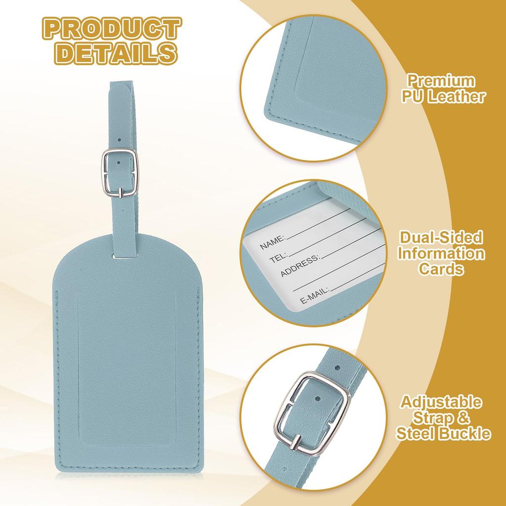 PATIKIL Ledergepäck 30 Stück Gepäck PU Taschenanhänger für Flugreisen Hellblaue Anhänger, Anhänger, Koffer, Essentials,