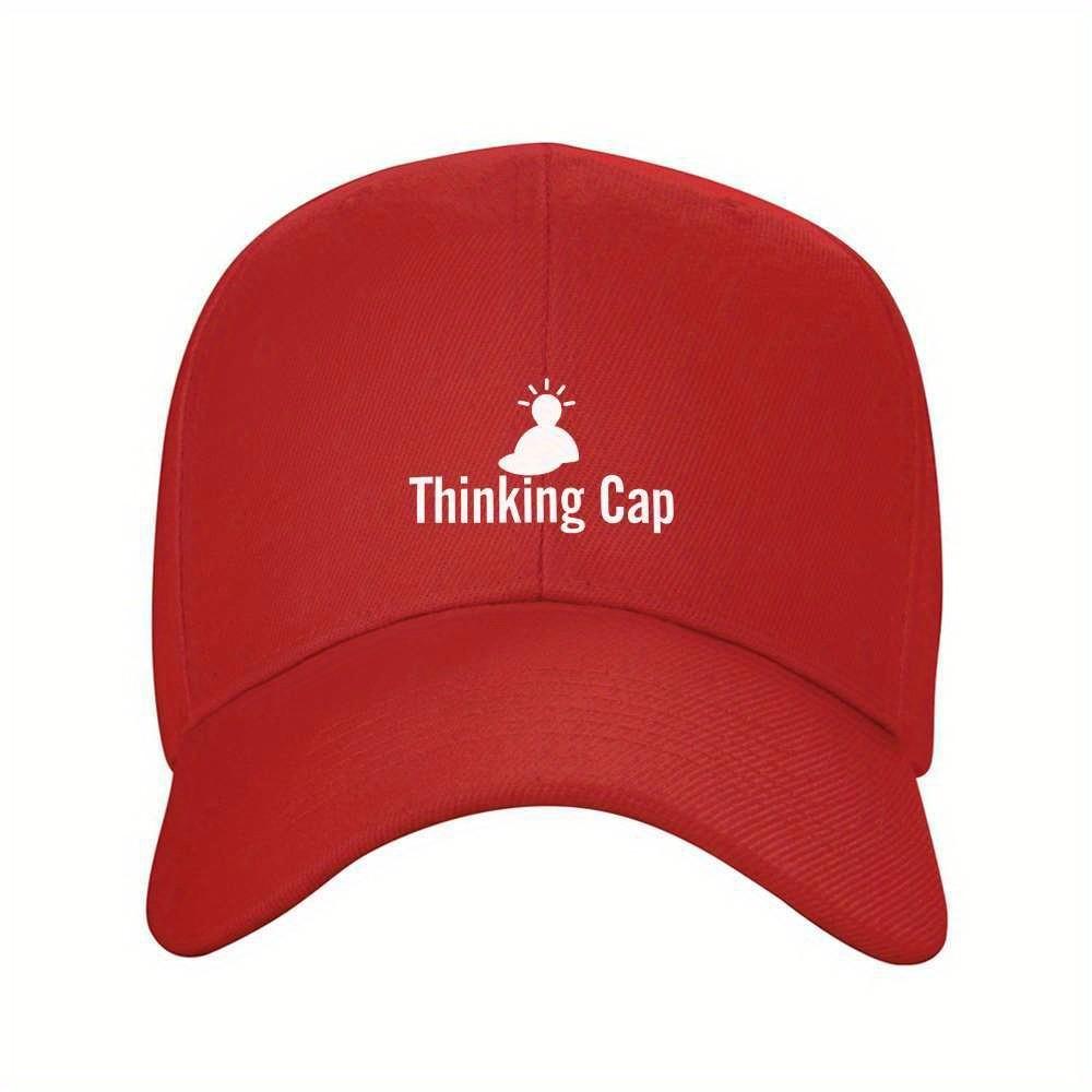 Thinking Cap Baseball Cap Lightbulb Graphic Adjustable Unisex Polyester Outdoor Golf Hat One Size