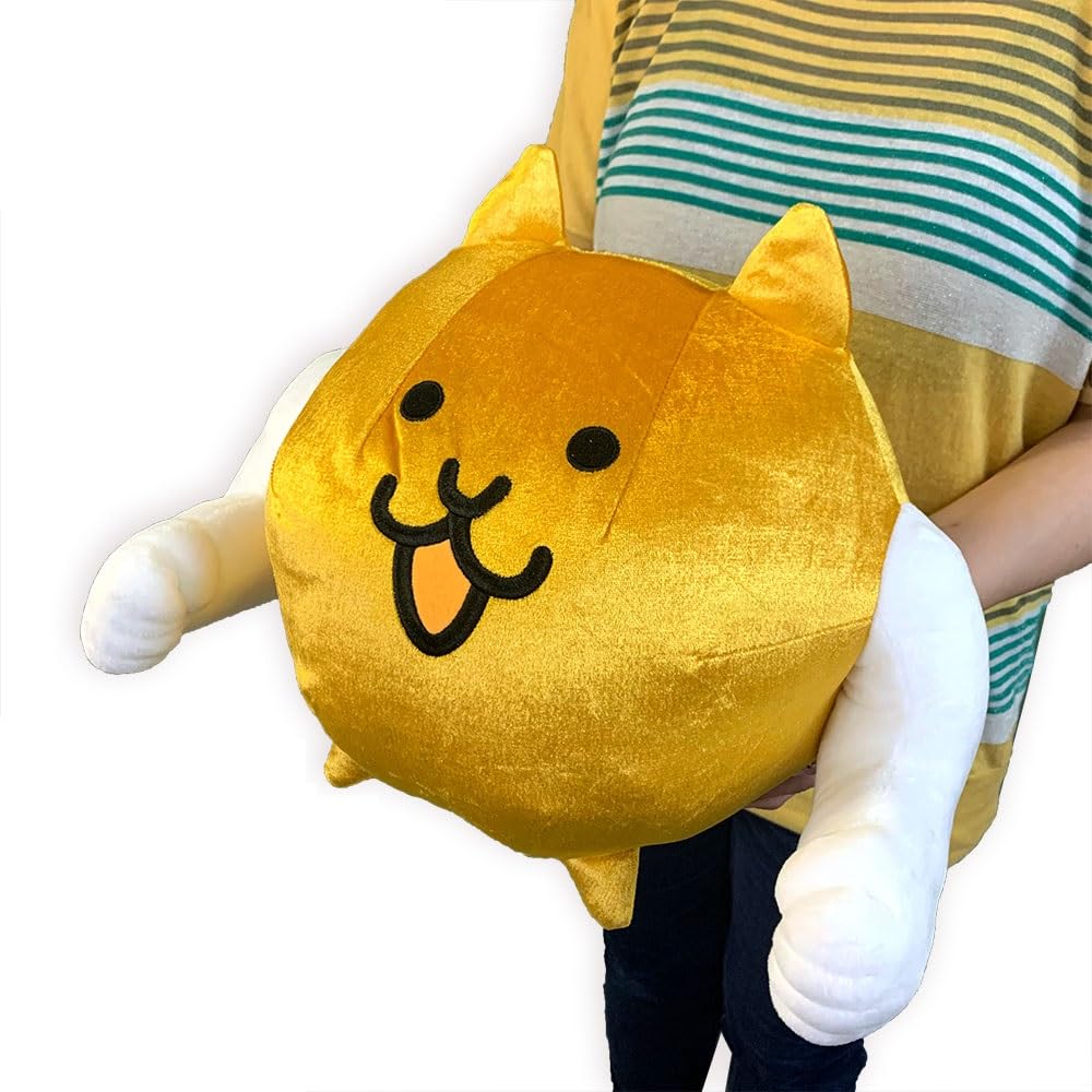 The Battle Cats Big Plush Gold Cat 28 x 31 x 22 Official Extra Large Toy, Builder, Approx. cm, Merchandise,