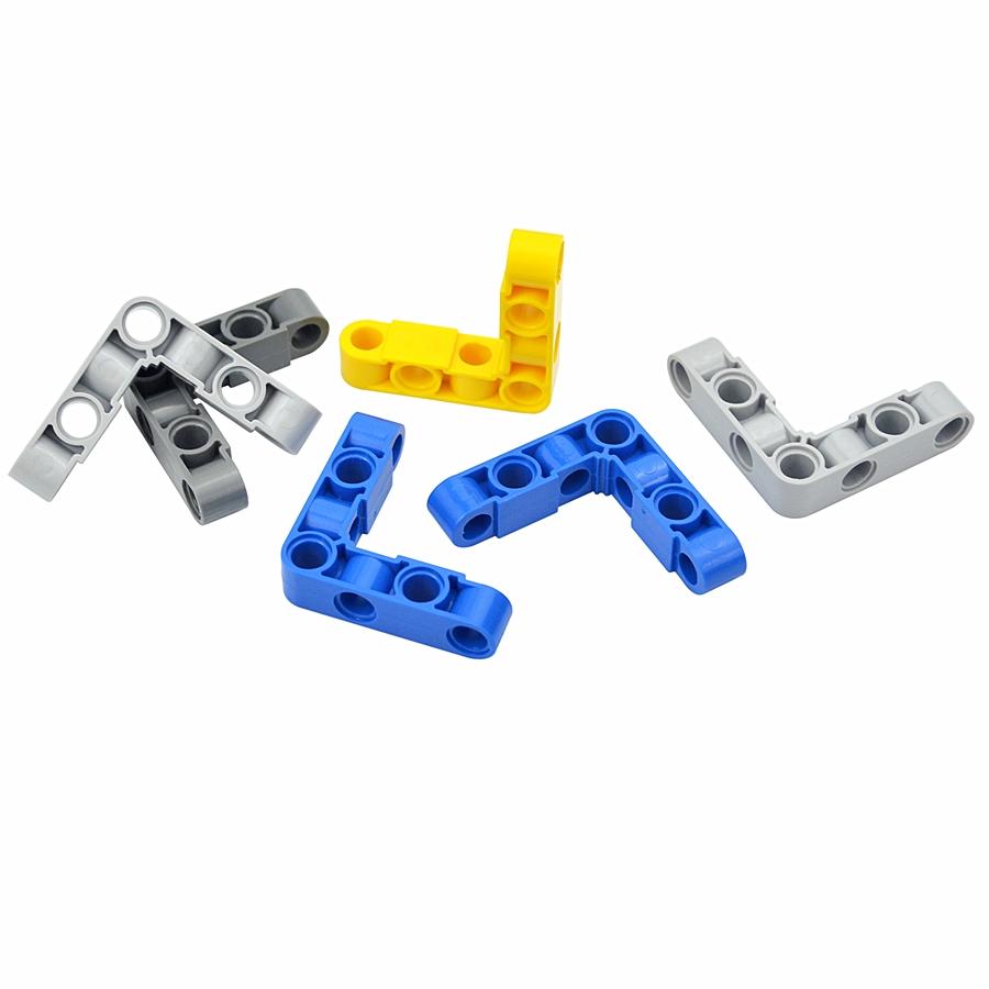 Thick Hole Beam 4x4 Building Blocks Compatible Car Truck Steering Liftarm Replacement Bricks MOC Right Angle Beam Creative Toys