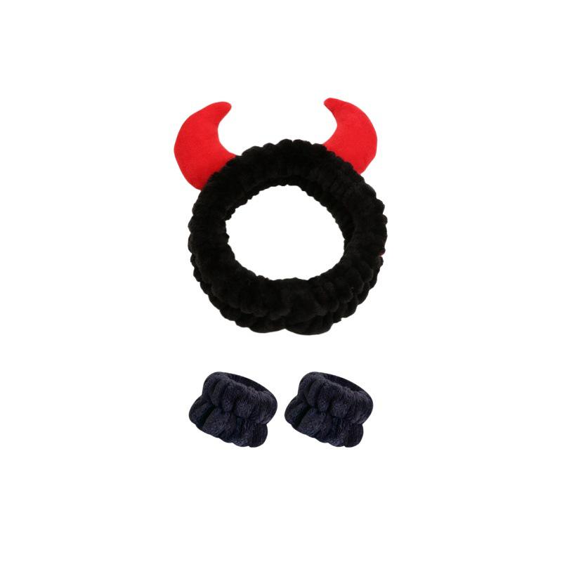 

Мультяшный ободок с рожками - Милая повязка для волос для умывания и макияжа